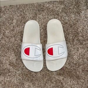 Champion White and Red Slides